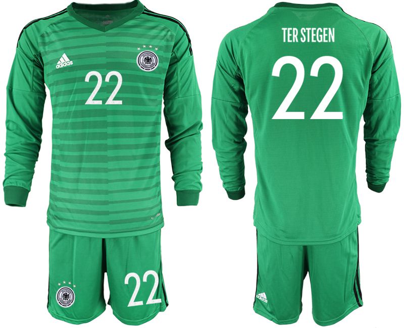 Men 2021 World Cup National Germany green long sleeve goalkeeper #22 Soccer Jerseys->germany jersey->Soccer Country Jersey